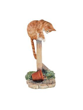 Border Fine Arts Cat On Post Pole Cat Figurine Scotland Handcrafted Collectible